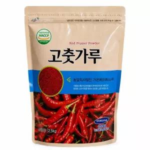  국내가공 HACCP 인증 프리미엄 수입 고춧가루 한식용 고춧가루 2.5kg