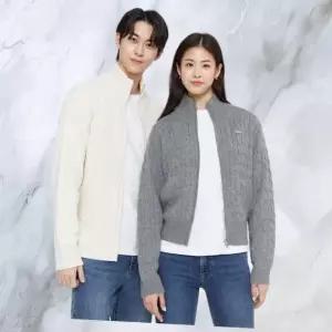 게스 직영 유니 케이블 집업 가디건 NN4S0772 400956