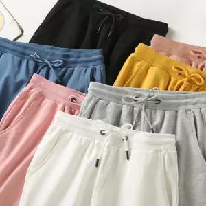 면100% 코튼 5부 반바지 베이직 쇼츠 팬츠 M~3XL 여름 남녀공용 트레이닝 추리닝 면 반바지 7colors