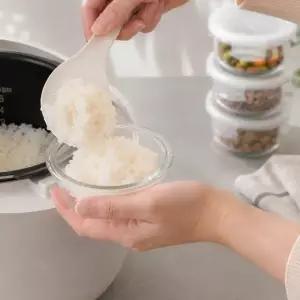 디유 밀폐 냉동밥 보관 용기 내열유리 전자렌지용 밥용기 반찬통 420ml, 화이트 6p