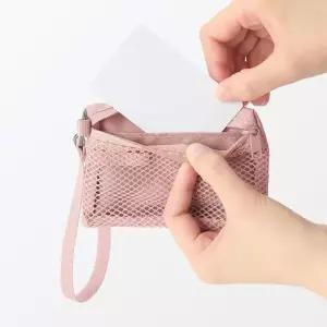MUJI 무인양품 미니 카드 케이스 메쉬 파우치
