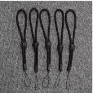 5PC 전술 손전등 스트랩 끈 EDC 야외 도구 블랙 파라코드 조정 가능한 토치 카메라용 분실 방지