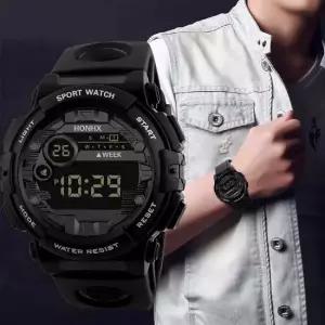 남성 디지털 HONHX Black 스포츠 손목시계 62X-66F 전자시계