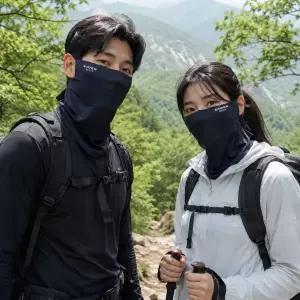 아이더 쿨링 스카프 페이스 마스크 귀걸이 통기 구멍 원단