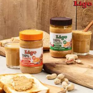 LIGO 리고 100% 땅콩버터 땅콩잼 453g 2종 2개입 천크/크리미