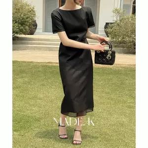 베버 보트넥 시스루 롱 원피스 여름 여성 데일리룩 하객룩 데이트룩 상견례