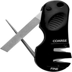 AccuSharp 4-in-1 칼 및 도구 샤프너 물고기 갈고리 접이식 다이아몬드 테이퍼 막대가 있는 거친 텅스텐