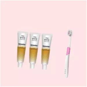 딜 잇몸+시린이 엘지생활건강 죽염 명약원 글루타사민 치약 40g 3개 + 잇몸칫솔 1개 4379136