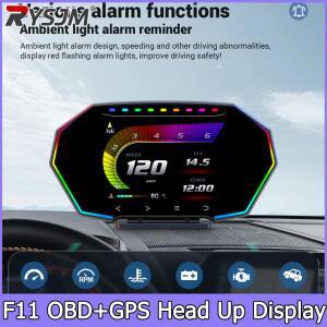 HUD OBD2 디스플레이 F11 온보드 컴퓨터 GPS+OBD 게이지 스마트 디지털 속도계 경사도 수온 연료 소비량