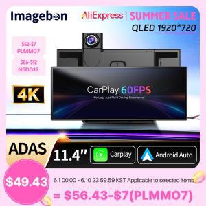 이미지본 H70 플러스 11.4인치 4K QLED 차량용 DVR 무선 CarPlay & 안드로이드 오토 ADAS 블랙박스 WiFi AU