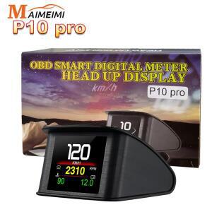 자동차 헤드업 디스플레이 TFT LCD 디지털 속도계 HUD 온보드 컴퓨터, 연료 소비 수온, P10 프로 OBD2