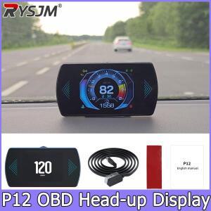 자동차 속도계 온보드 컴퓨터 P12 OBD2 HUD 헤드업 디스플레이 스마트 디지털 타코미터 ECT 수온/유온계