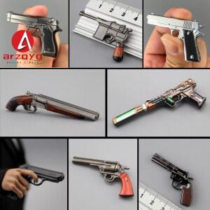 1/6 스케일 M1911 M1896 QSZ92 P38 리볼버 미니 모델 PPK 군인 12