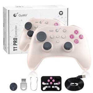 GuliKit TT Pro Wireless Controller for 1/2, with Metal Adjustable 950mAh iOS, and Function 4 Battery, Buttons-GB Wake-Up Long-Lasting Detachable TMR Joystick, PC, 720 Back Android, Switch