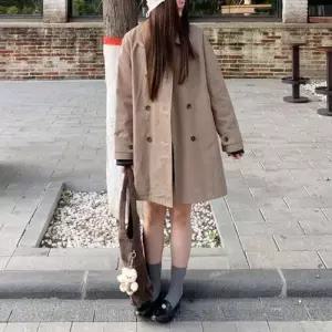 여성용 롱 빈티지 가을 더블 트렌치 인형넥 코트 춘추 케이프 CH3