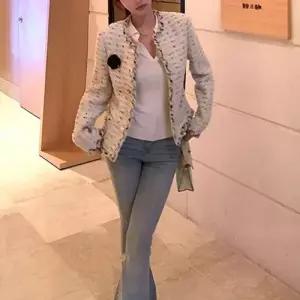 여사친 울 가을 트위드 샤오샹 코트 프렌치 CH3