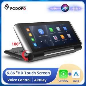 Podofo 6.86 자동차 모니터 Carplay 안드로이드 자동 화면 Toyota Honda Hyundai 용 휴대용 스마트 플레이