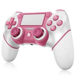 Wireless Controller Compatible with PS4/Pro/Slim, Black (Pink) controller Sensor, 6-Axis 3.5mm Speaker 1000mAh Dual Cable Battery, & Built-in Jack, Vibration, Charging Headphone Motion ps4