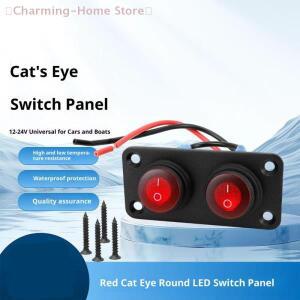 M 1-6 갱 로커 스위치 패널 12V 방수 온-오프 토글 레드 LED 라이트 자동차, 보트, 트럭 차량용