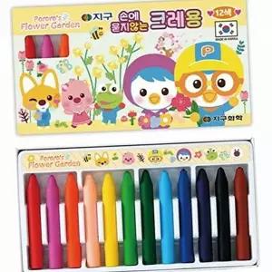 고품질 12색 묻는 유아 어린이용 안전 안 손 크레용 미술용 유아크레용 손안묻는크레용 WFOJR51