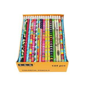 SKKSTATIONERY 다채로운 색상의 연필, 지우개가 달린 모음, 참신한 NO.2 144 HB, 다양한 신학기, 수상 /박스 연필 인센티브, 색상 12가지 및 나무