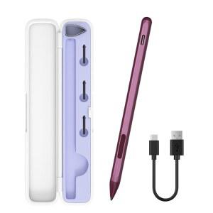 스타일러스 FOR ASUS ZENBOOK 플립 /PRO /ASUS VIVOBOOK /DUO /노트북 MPP 2.0 틸트 액티브 펜 4096단계의 압력 민감도 편리한 수납 케이스 타입-C 고속 충전 지원(빨간색) hTD
