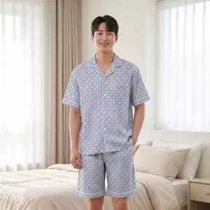 트라이 남성 J17 반팔 레이온 파자마 세트 시원한 인견 여름 잠옷 남자 홈웨어 실내복