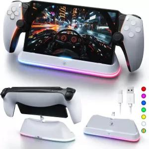 PS 포털용 충전 스탠드 7개의 RGB 조명 모드가 있는 PlayStation 도크 마그네틱 커넥터가 휴대용 홀더