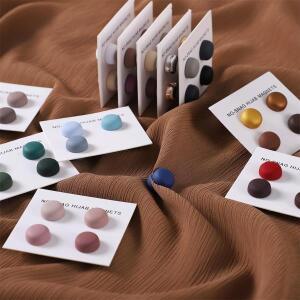 8pcs/카드 매트 자석 Hijab 핀 마그네틱 브로치 Headscarf 여성 목도리  단추 액세서리 믹스 컬러