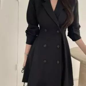 여성 더블 버튼 트렌치 카라 원피스 미니원피스 하객룩