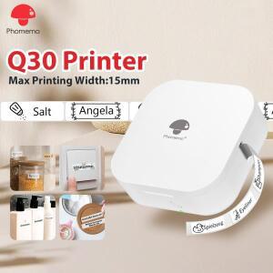Phomemo Q30 Bluetooth 열전사 라벨 프린터 날짜/DIY 포켓 스티커 메이커 iOS Android 무선 멀티 용지