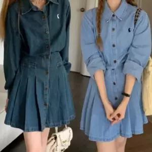 데님 긴팔 원피스 청 데님스커트 미니 청스커트