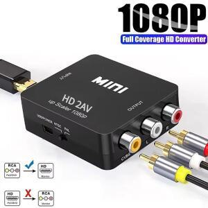 HDMI to AV RCA 어댑터 컨버터 박스 컴포지트  CVBSPC 프로젝터 NTSC PAL용 USB 케이블 포함