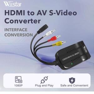 Wiistar  HDMI to AV S-Video 컨버터 어댑터 RCA 컴포지트   프로젝터 PAL NTSC용