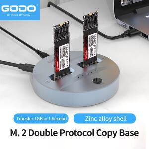 GODO NVMe/SATA M.2 복사기 듀얼베이 오프라인 클론 USB C to 도킹 스테이션 SSD 키  하드 드라이브용
