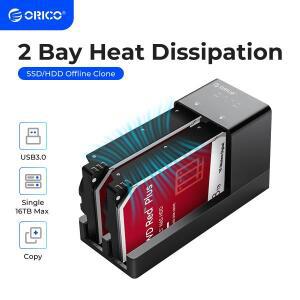 ORICO 2베이 HDD 도킹 스테이션 오프라인 클론 기능 탑재 SATA to USB 3.0 하드 드라이브 2.5/3.5인치