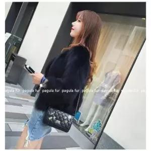 EAMT 여성 가죽 코트 쇼트 여우 슬림 모피 추동 에메랄드 패션 퍼 EUNG3