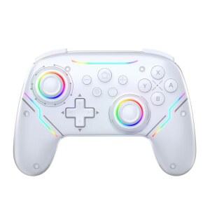 EJGAME Wireless Pro Controller for Switch C Buttons,Turbo,Dual Vibration Button,Hall Features Joysticks Motion Back 2/Switch,9-Axis (White) Sensor, Effect Triggers,Wake-up,Marco/Programmable and