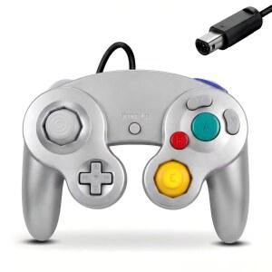FIOTOK Gamecube 컨트롤러, Wii Nin 게임큐브용 컨트롤러 클래식 유선 (실버)