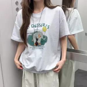 /옷자락 여자 데일리 루즈핏 반팔 맨투맨