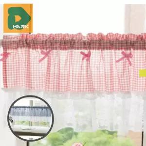 러블리 주방커튼 106x45cm 패브릭 핑크 카페형 창문용 주방 분위기 용품 가림막커튼 인테리어 연출 가리개