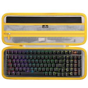 Tourmate Hard Storage Case for 68/ RK Gaming Wireless ROYALKLUDGE S98 Gray Yellow) Scope Strix RK98/RK96/N80/RK61,Aula Keyboard & II Pro(Only ROG Box) (Linen F87/HERO Travel - 96 ASUS