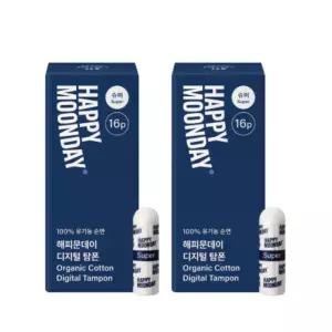 해피문데이 생리대 탐폰 디지털 순면 라이트 16개 2팩
