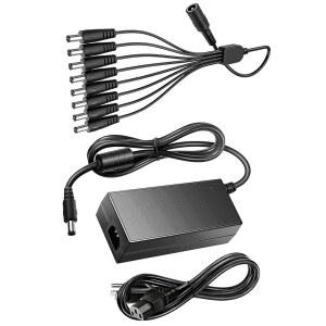 8방향 스플리터, 100V-240V, 5.5 X 2.1MM의 7A 어댑터, 아울, 12V 가능 로렉스, 공급 전원 나이트 BNC 앤케 카메라 및 충전기와 큐시, IP 삼성, 호환 고속 스완,