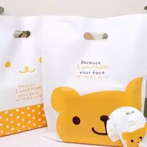 ( )선물포장가방 선물쇼핑백 쇼핑가방 과자포장비닐 답례품봉투 곰돌이 비닐백 2장 특대형