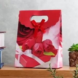 ( )로즈 리본 선물백 포장가방 꽃무늬쇼핑백