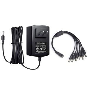 CCTV 카메라용 12V 3A 전원 공급 AC-DC X 스플리터 UL 3.9피트 케이블 6방향 코드용 어댑터 2.1MM FCC, 플러그 상장 5.5 DVR, 포함 스트립, 2.5MM, 3암페어 라이트 12볼트 LED 및 NVR,
