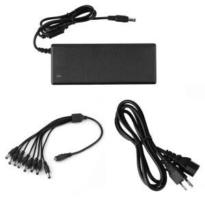 12V 7A CCTV 감시 비디오 전원 스트립 AC 라이트용 110~240V 어댑터 + 분할기 카메라 및 공급 2.1MM 플러그 LED 1~8개의