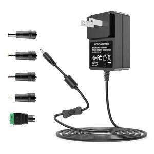 12V DC 전원 공급 장치, 2A 웹캠 야마하 팁 스트립 키보드용 카메라 CCTV 및 LED 5.5 스피커 어댑터 라우터, 제공 X 2.5MM 5가지 스위치 GPS 라이트 UL BT