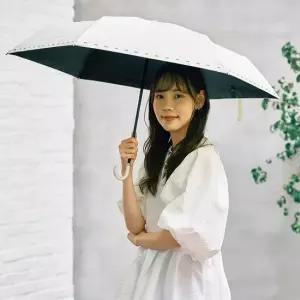 일본우양산 에스타 페일 진주 미니 리본 도트 프린트 폴딩 3단 2E3P507
